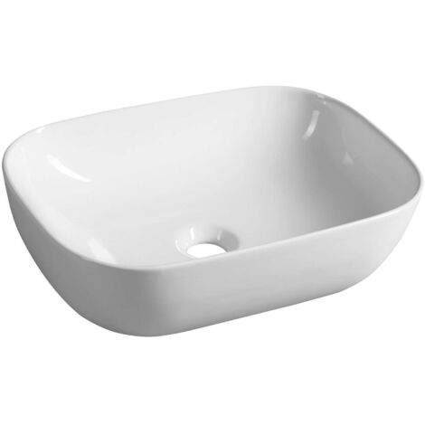Aqualine Lavabos - Lavabo para encimera, 46x34 cm, sin rebosadero, blanco 46341