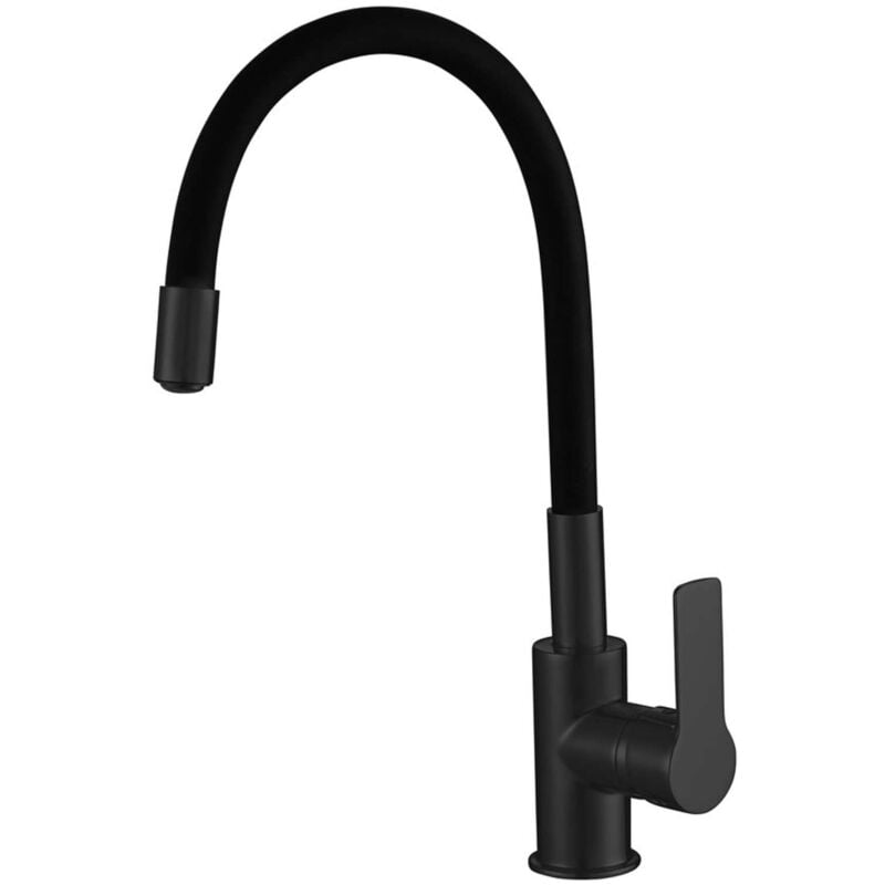 Aqualine - Lore - Mitigeur d'évier avec bras flexible, noir mat 1106-70B