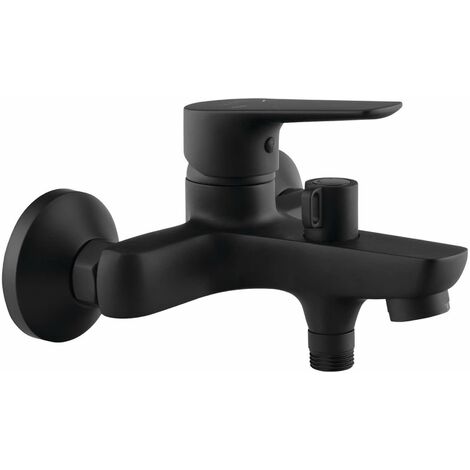 Aqualine Lotta - Miscelatore per vasca da bagno, nero opaco LT610B