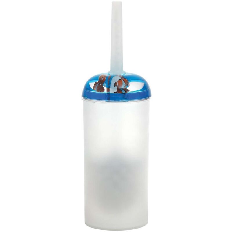 Gedy - Aqualine Pyxis - Brosse de toilette Nemo pour debout, blanc/bleu PY3389