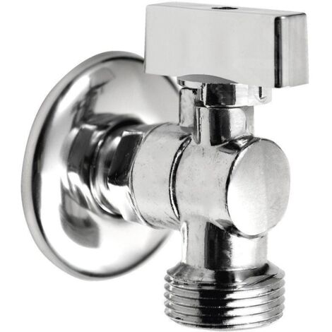 Aqualine Robinets d’angle - Robinet à bille pour lave-linge avec clapet anti-retour 1/2 "x3/4", chromé 5310