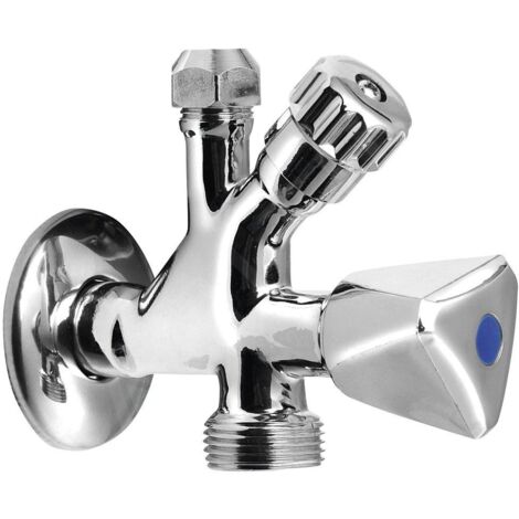Aqualine Robinets d’angle - Vanne combinée 1/2x3/4x3/8, chromée 5309
