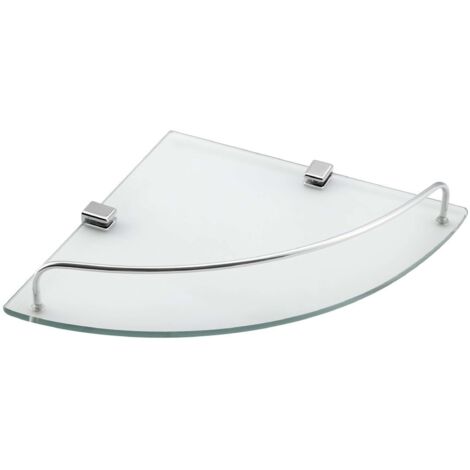 Aqualine Rumba - Tablette d'angle en verre 250x250 mm, chrome/verre clair RB115
