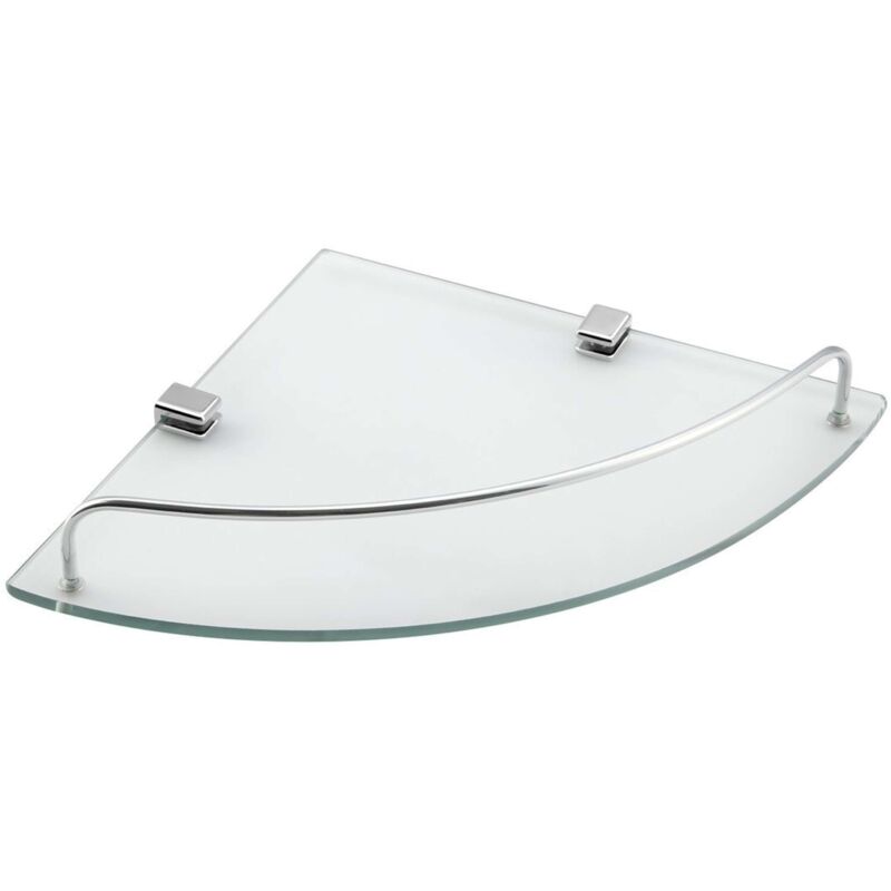 Rumba - Tablette d'angle en verre 250x250 mm, chrome/verre clair RB115 - Aqualine