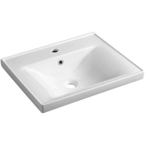 Aqualine Sanitari in ceramica - Lavabo Sava, 55x46x17 cm, bianco 2055