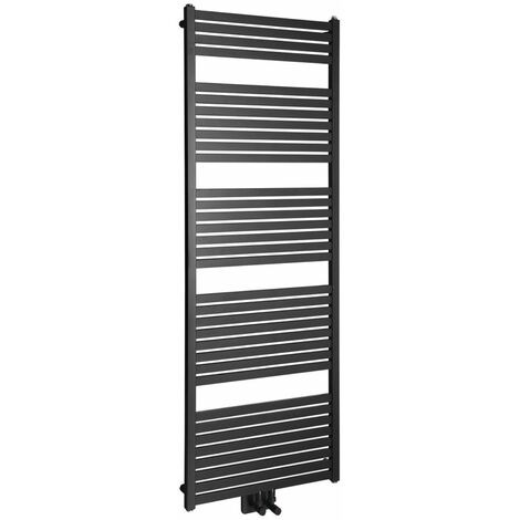 Aqualine Scaldasalviette - Scaldasalviette 60x169 cm, allacciamento centrale, nero opaco DT496T