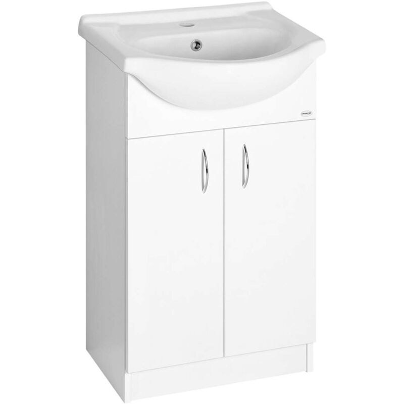 Simplex Eco - Armoire lavabo avec lavabo 53x84x31 cm, blanc mat SIME550 - Aqualine