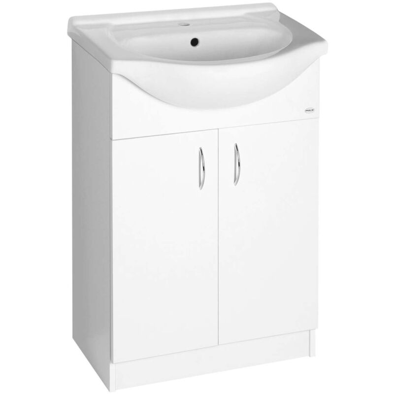 Simplex Eco - Armoire lavabo avec lavabo 57x84x31 cm, blanc mat SIME600 - Aqualine
