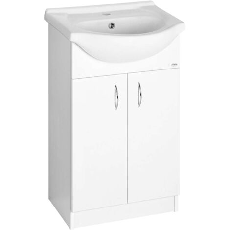 Aqualine Simplex Eco - Mueble de lavabo con lavabo 53x84x31 cm, blanco mate SIME550