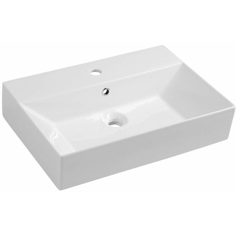 Sistema - Lavabo 60x42 cm, avec trop-plein, blanc 10SF50060 - Aqualine