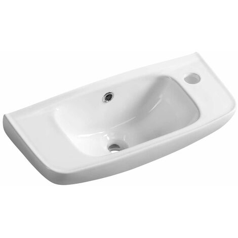 Aqualine Small - Lave-mains murale 510x215 mm, avec 1 trou à droite, blanc 10TP70051