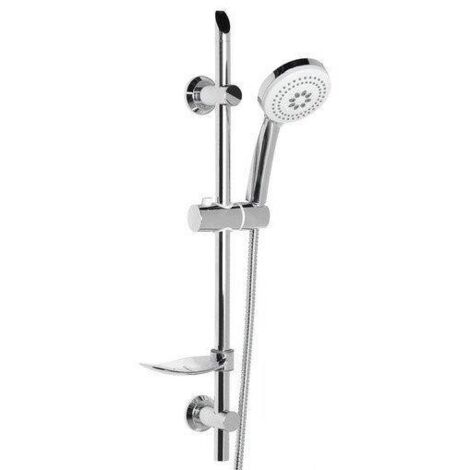 Aqualine Sunra - Ensemble de douche 100 mm, barre avec distributeur de savon et flexible, chromé 11444