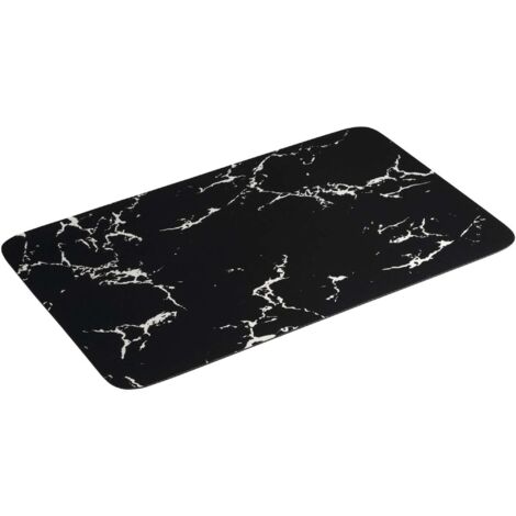 Aqualine - Tappeto da bagno 50x80 cm, con antiscivolo, nero PCD011