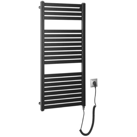 Aqualine Toalleros eléctricos - Toallero eléctrico Tondi-E 45x97 cm, 300 W, negro mate DE456T