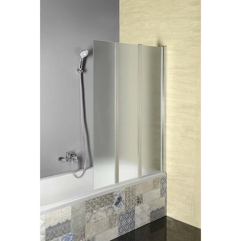Aqualine - Vanda - Paroi de salle de bains 100x140 cm, chrome/verre mat AQ1140