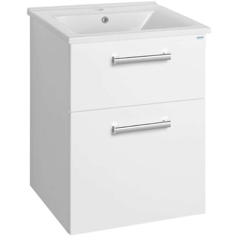 Aqualine Vega - Mueble de lavabo 52x73x44 cm, 2x cajón, blanco VG053