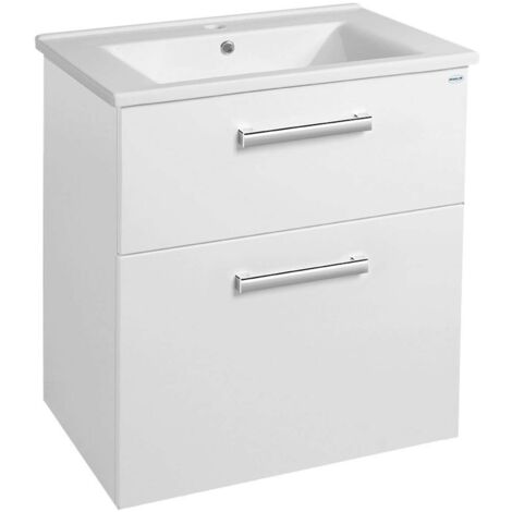 Aqualine Vega - Waschtischunterschrank, 62x73x44 cm, 2 Schubladen, weiß VG063