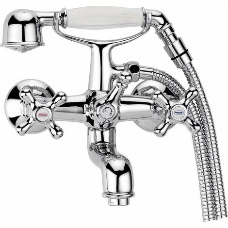 Aqualine Victoria - Miscelatore per vasca da bagno, con accessori, cromo VC10