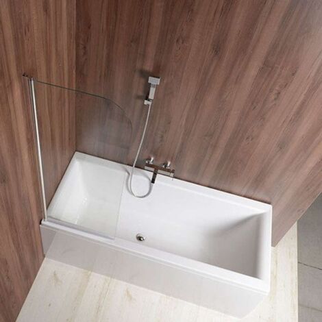 Aqualine Vilma - Mampara de baño 60x140 cm, cromo/vidrio transparente AQ6014