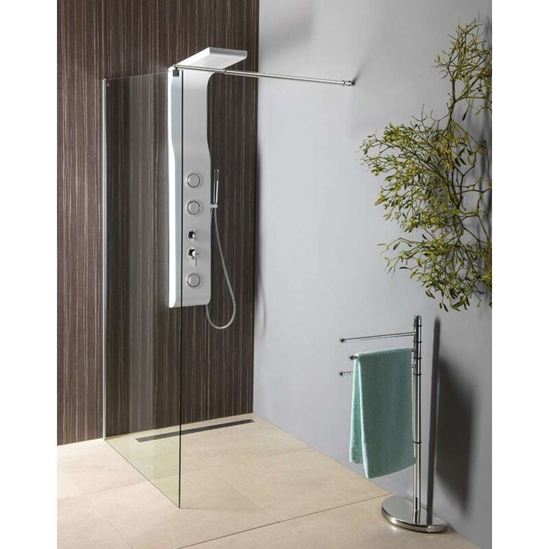 Walk-In - Paroi de douche 110x190 cm, verre clair WI111 - Aqualine