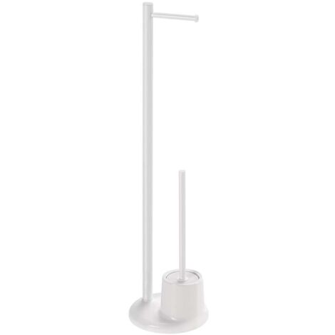 Aqualine White Line - Ständer mit Toilettenpapierhalter und Toilettenbürste, weiß MM32