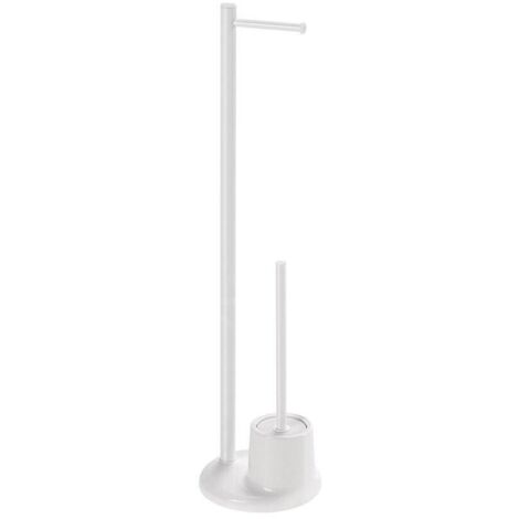Aqualine White Line - Support avec porte-papier hygiénique et brosse hygiénique, blanc MM32