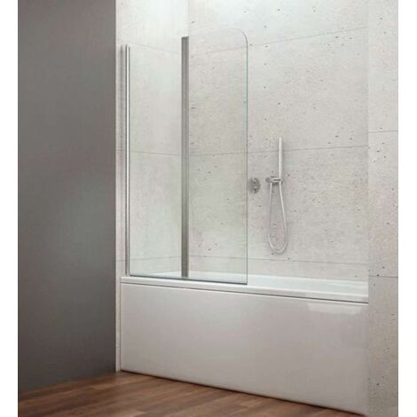 AQUALINE WILA - PAROI DE BAIGNOIRE PLIANTE 900X1400 MM, ALUMINIUM BRILLANT/VERRE CLAIR AQ5742