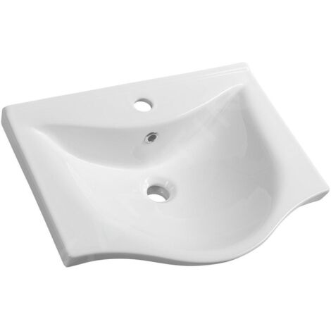 Aqualine Zara - Meuble lavabo 540x445 mm, avec trop-plein, trou pour robinet, blanc 10055