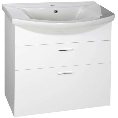 Aqualine Zoja - Armario de lavabo 72x74x34 cm, 2 cajones, blanco 51071A