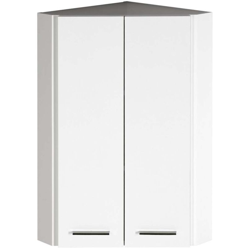 Aqualine - Zoja - Armoire suspendue d'angle 35x76x35 cm, 1 porte, blanc 50331