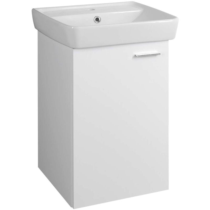 Zoja - Lavabo 42x63x37 cm, 1 porte, l/p, blanc 56372 - Aqualine