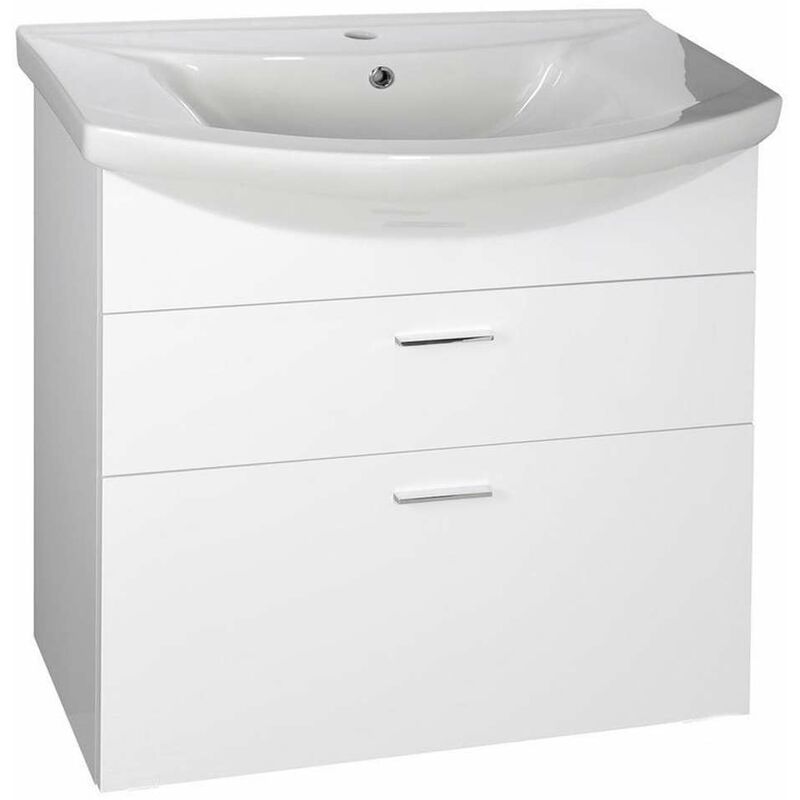 Aqualine Zoja - Meuble lavabo 72x74x34 cm, 2x tiroir, blanc 51071A