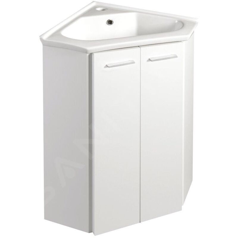 Zoja - Meuble vasque d´angle 414x740x414 mm, blanc 50343 - Aqualine