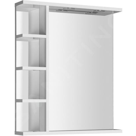 Aqualine Zoja - Miroir avec éclairage LED 600x700x120 mm, blanc KO370