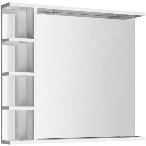 Aqualine Zoja - Miroir avec éclairage LED 800x700x120 mm, blanc KO350