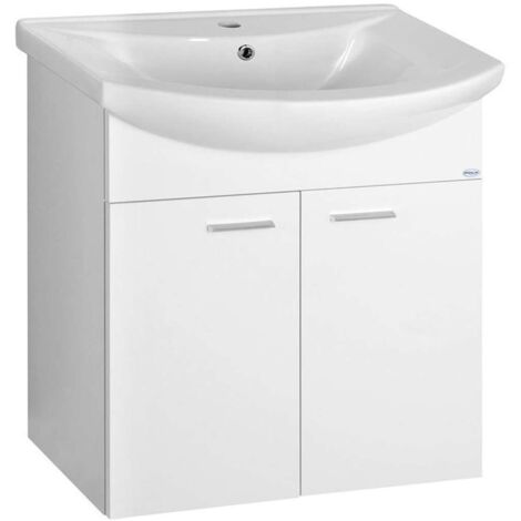 Aqualine Zoja - Mobile lavabo 62x74x32 cm, 2 ante, bianco 51063