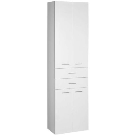 Aqualine Zoja - Mobiletto alto Keramia Fresh con cassetti, 50x184x29 cm, bianco 51291