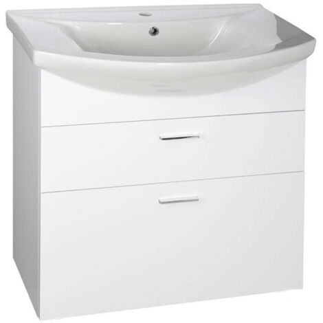 Aqualine Zoja - Mobiletto lavabo 72x74x34 cm, 2x cassetti, bianco 51071A