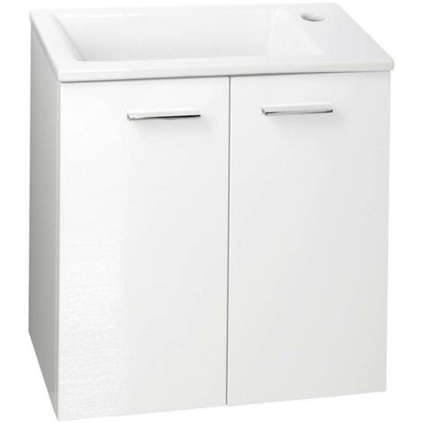 Aqualine Zoja - Mueble de lavabo 49x50x25 cm, 2 puertas, blanco 51047A