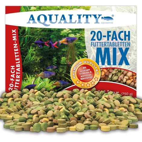 AQUALITY AQUARISTIK & GARTENTEICH AQUALITY PREMIUM Futtertabletten-MIX "20 Sorten" 1.000 ml