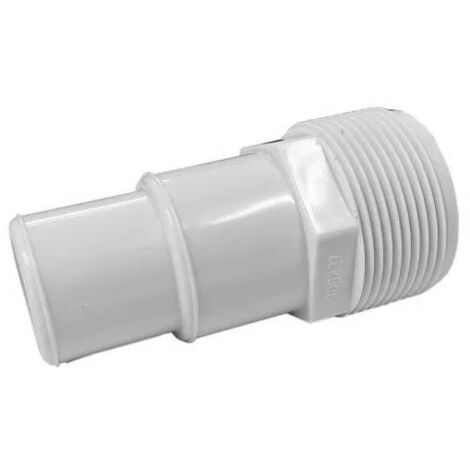 Aqualux – Adaptateur cannelé pour prise balai 1" 1/2 – Raccord 40x49 – Pour piscine – Fixation sécurisée – Blanc