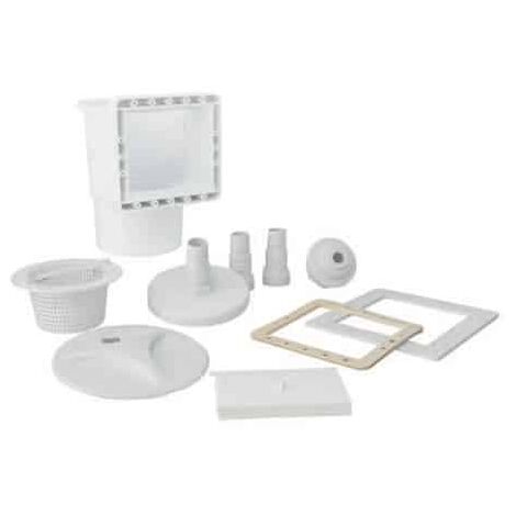Aqualux – Kit pièces à sceller pour piscine hors sol – Skimmer petite meurtrière 15x14 cm – Buse de refoulement et skim-Vac inclus