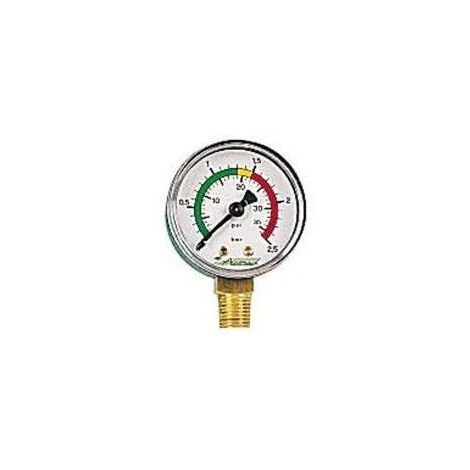 Manomètre pour filtre piscine fixation arrière raccord arriéré filetage