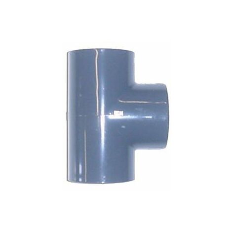 Aqualux – Raccord d'évacuation PVC – Té simple 90° à coller FF Ø50 mm – Pression maximale 16 bars – Normes ACS