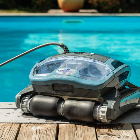 Aqualux – Robot piscine nettoyeur Virtuoso 600L – Autonome jusqu'à 80m² – Aspiration 19m³/h – Compatible piscines enterrées et hors sol