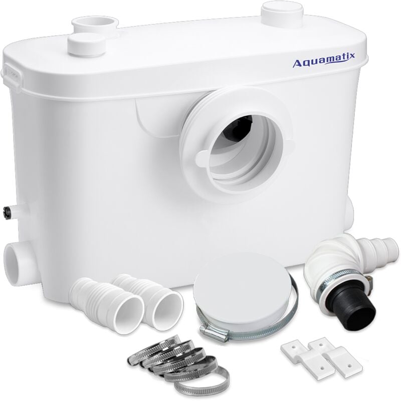 Aquamatix - Broyeur Sanitaire 400 w Pompe de Relevage sanitaires 100 L/min Distance de pompage verticale de 7 m avec 3 entrées pour Toilettes, Évier