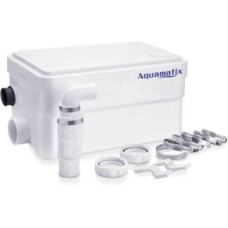 Aquamatix Duscha Pompe de douche 250w Pompe sanitaire silencieuse équipée de deux entrées pour Douche, Evier, Lavabo, Baignoire