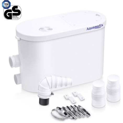 Aquamatix – Pompe de relevage sanitaire 400W – Silencieuse pour douche, évier, baignoire – Décharge verticale 8m, débit 145L/min, niveau bruit 30-35dB
