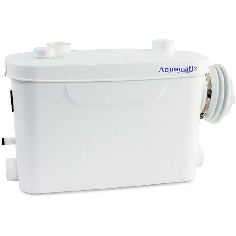 Aquamatix Trituratore Pompa Maceratore 400W Sistema di Sollevamento 100L/min 3 ingressi per WC sospeso 7m Distanza di pompaggio verticale con Filtro