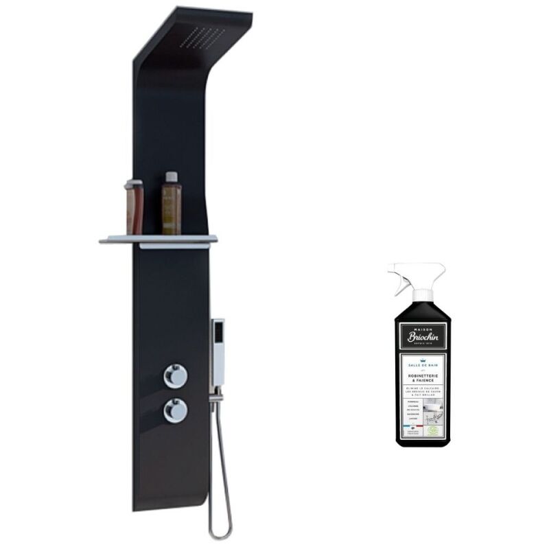 Kinedo - Colonne de douche Aquamoon Noir + nettoyant Briochin